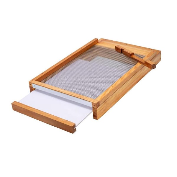 KIWDZFU Beehive Screened Bottom Board Dipped in Beeswax, Screened Bottom Board with Solid Wood 10-Frame