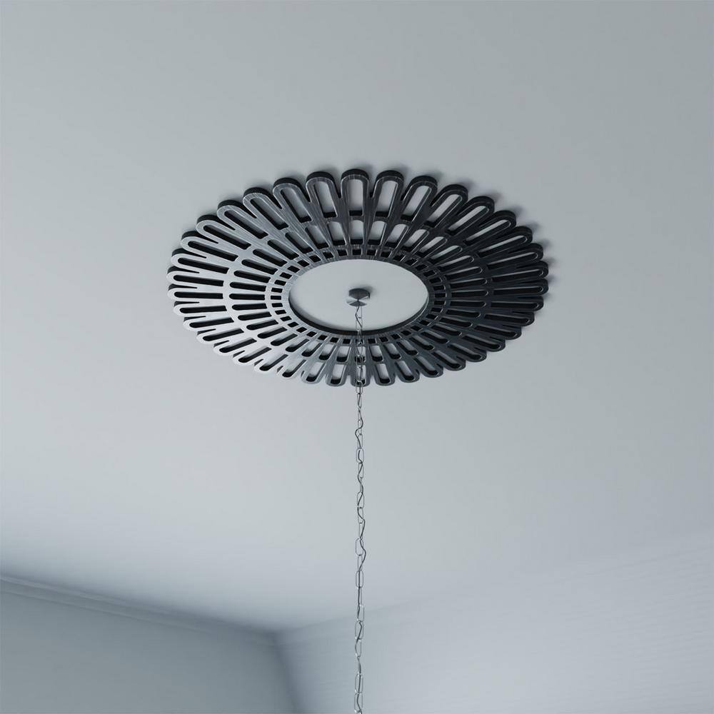 18" Antiqued Pewter PVC Pierced Ceiling Medallion