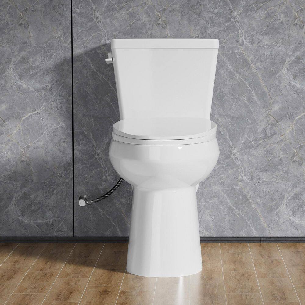 19 in. ADA Height 2-Piece Toilet 1. 28 GPF Tornado Single Flush Elongated Toilet in White with Soft Close Seat price history on PriceWatchPro