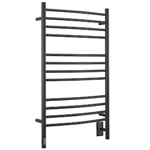 Lustra OBT 12-Bar Hardwired and Plug-in Electric Towel Warmer with Integrated Timer in Matte Black