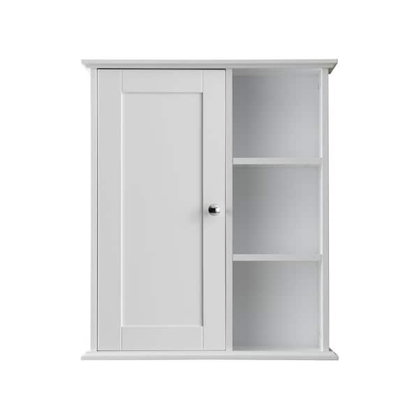 23.60 in. W x 7.00 in. D x 27.60 in. H Bathroom Storage Wall Cabinet in White