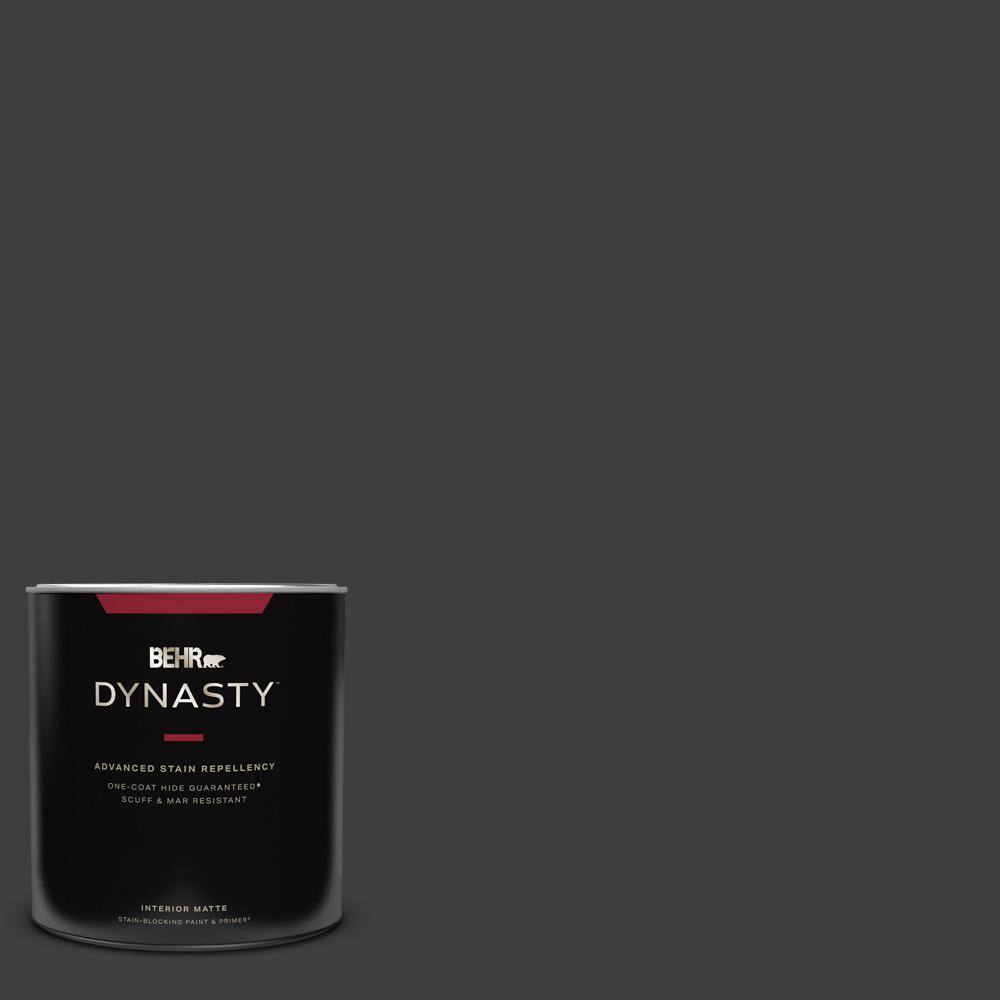 BEHR DYNASTY 1 qt. T133 Black Lacquer Matte Interior StainBlocking Paint and Primer 165304