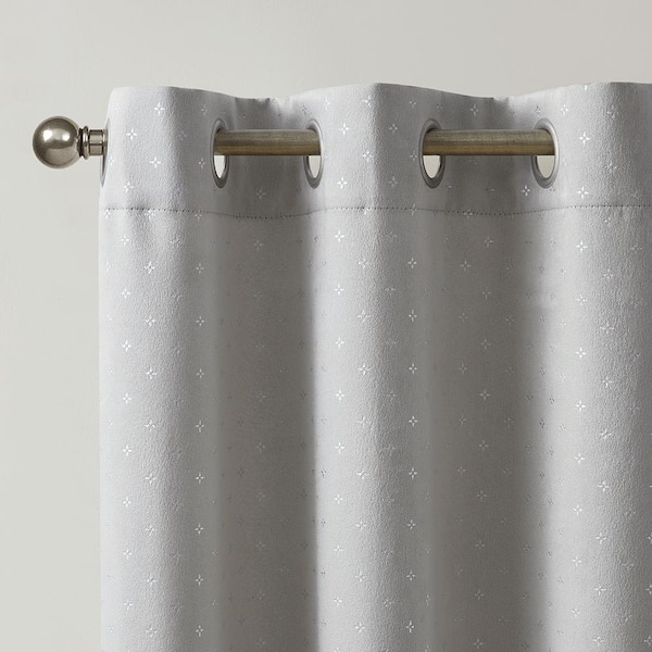 Marque Metallic 38 in. W x 84 in. L Grommet Blackout Curtain (Single Panel)