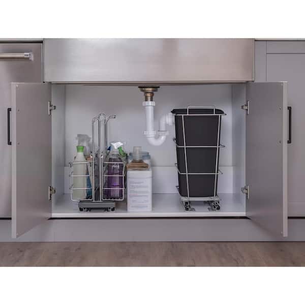 NewAge Home Cabinet Steel Pull Out Under Sink Organizer Chrome
