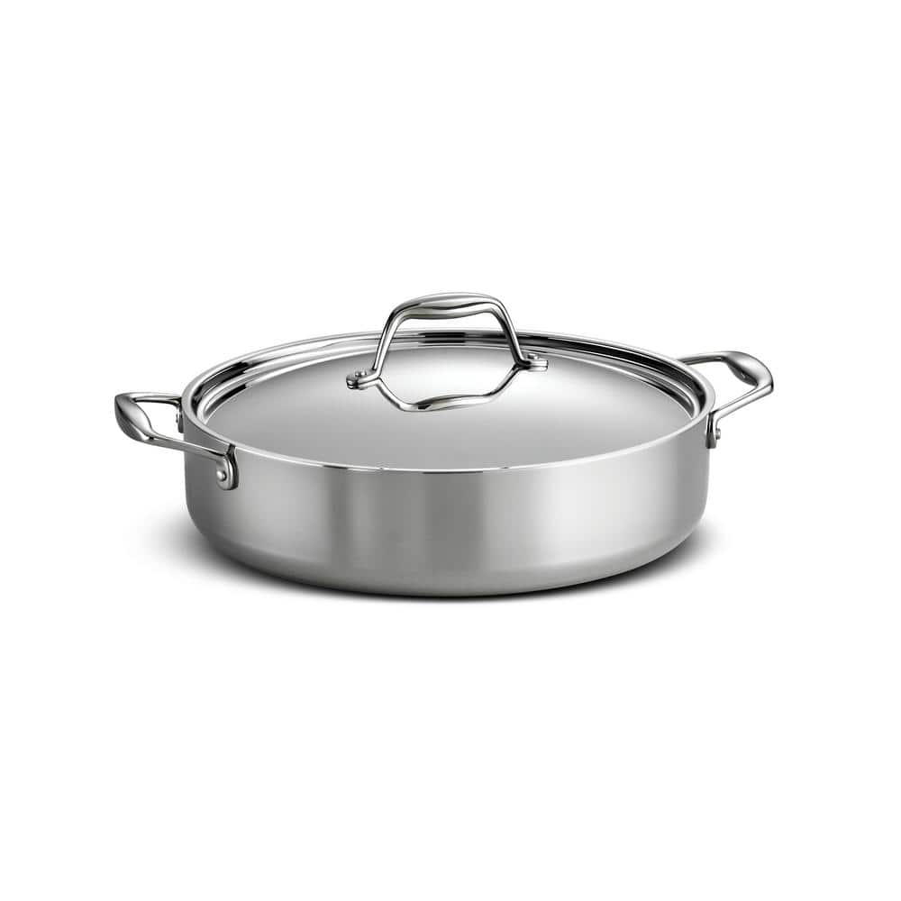 Tramontina Gourmet Tri-Ply Clad 6 qt. Covered Stainless Steel Braiser  80116/067DS - The Home Depot