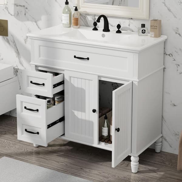 DELUXE DL LIVING Vintage Charm 36 in. Single Sink