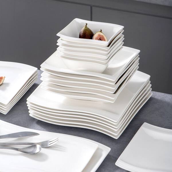MALACASA Series Flora 26pcs Porcelain Dinnerware Set Plates Bowls Service for 6 