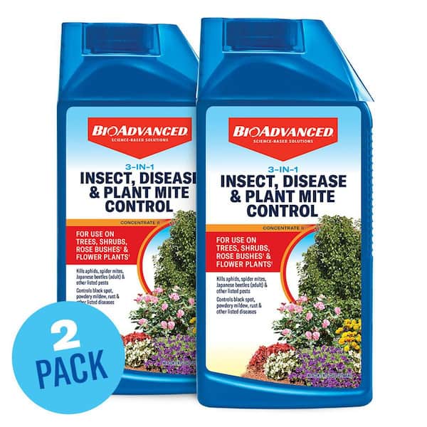 BIOADVANCED 32 oz. Concentrate 3-in-1 Insect Killer, Disease and Plant Mite  Control (2-Pack) 820272V