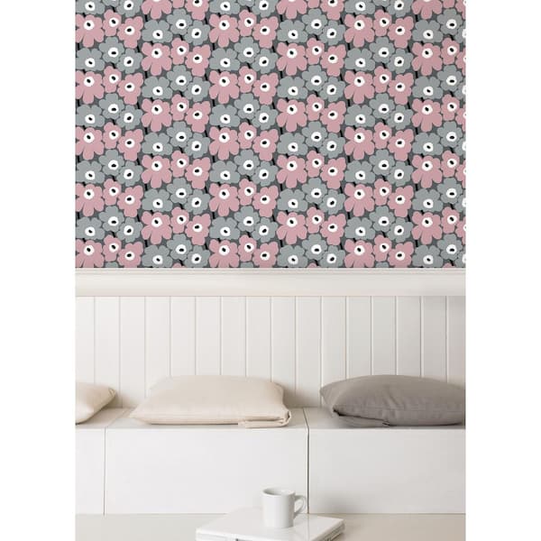 Pink Pieni Unikko Peel and Stick Wallpaper