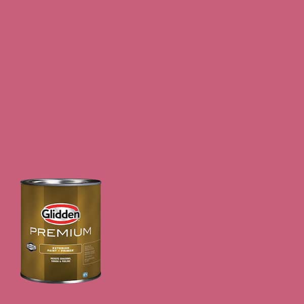 Glidden Premium 1 qt. Cherry Pink PPG1183-6 Flat Exterior Latex Paint