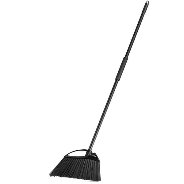 O-Cedar CB064007 MaxiClean Angle Broom, Flagged Pet Bristles, 56 Handle, Black, 6/Carton
