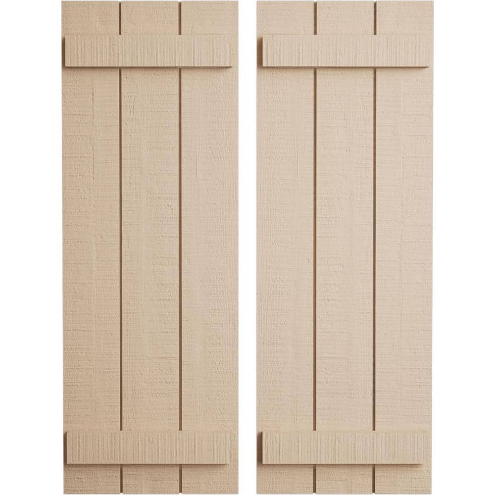 16.5 in. x 30 in. Timberthane Polyurethane 3-Board Joined Board-n-Batten Rough Cedar Faux Wood Shutters Pair price history on PriceWatchPro