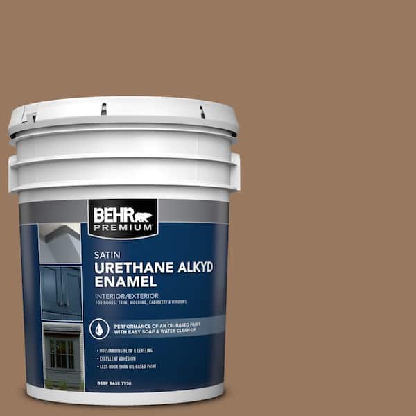 BEHR PREMIUM 5 gal. #MS-18 Clay Brown Urethane Alkyd Satin Enamel Interior/Exterior Paint