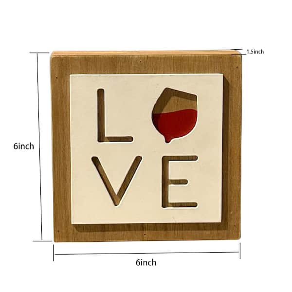 Love Sign for Home Decor Wooden Love Block Letters Rustic Tabletop Words  Decor