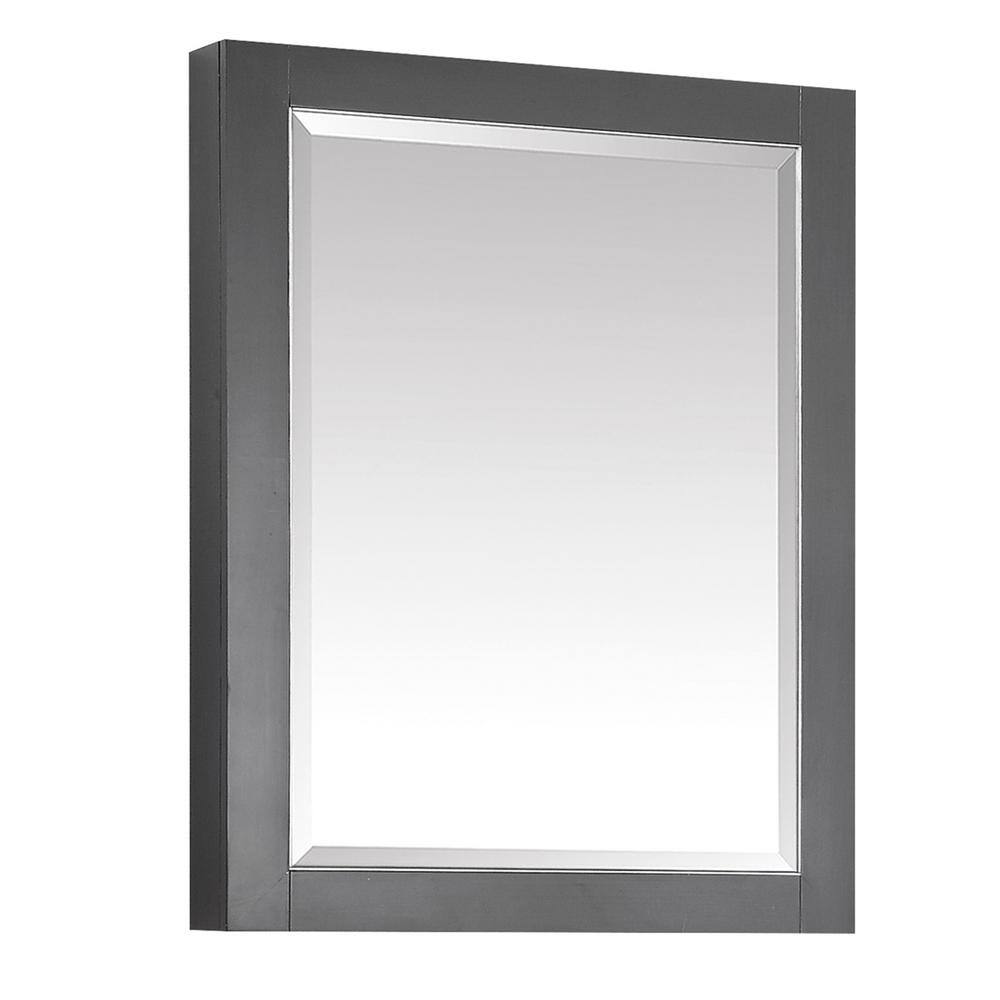 Twilight Gray and Silver Trim 22" Rectangular Mirror Cabinet
