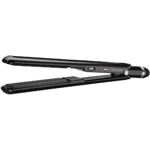 Porcelain Ceramic 1 1/4 in. Spring Curling Iron and 1 in. Flat Iron Prepack - Black