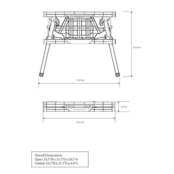 Keter - 21.65 in. x 33.46 in. x 29.7 in. Folding Work Table