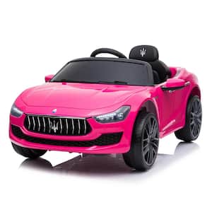 12-Volt Maserati Licensed Electric Kids Ride On Car with Remote Control/LED Lights/MP3 Player, Pink