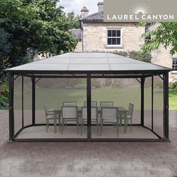 LAUREL CANYON 12 ft. x 16 ft. Polycarbonate Hardtop Gazebo with Mosquito Netting