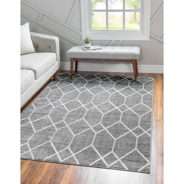 Matrix Trellis Deco Gray 7 ft. x 10 ft. Area Rug