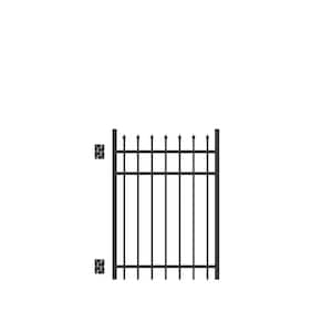 Cascade Standard-Duty 3 ft. W x 4 ft. H Black Aluminum Straight Pre-Assembled Fence Gate