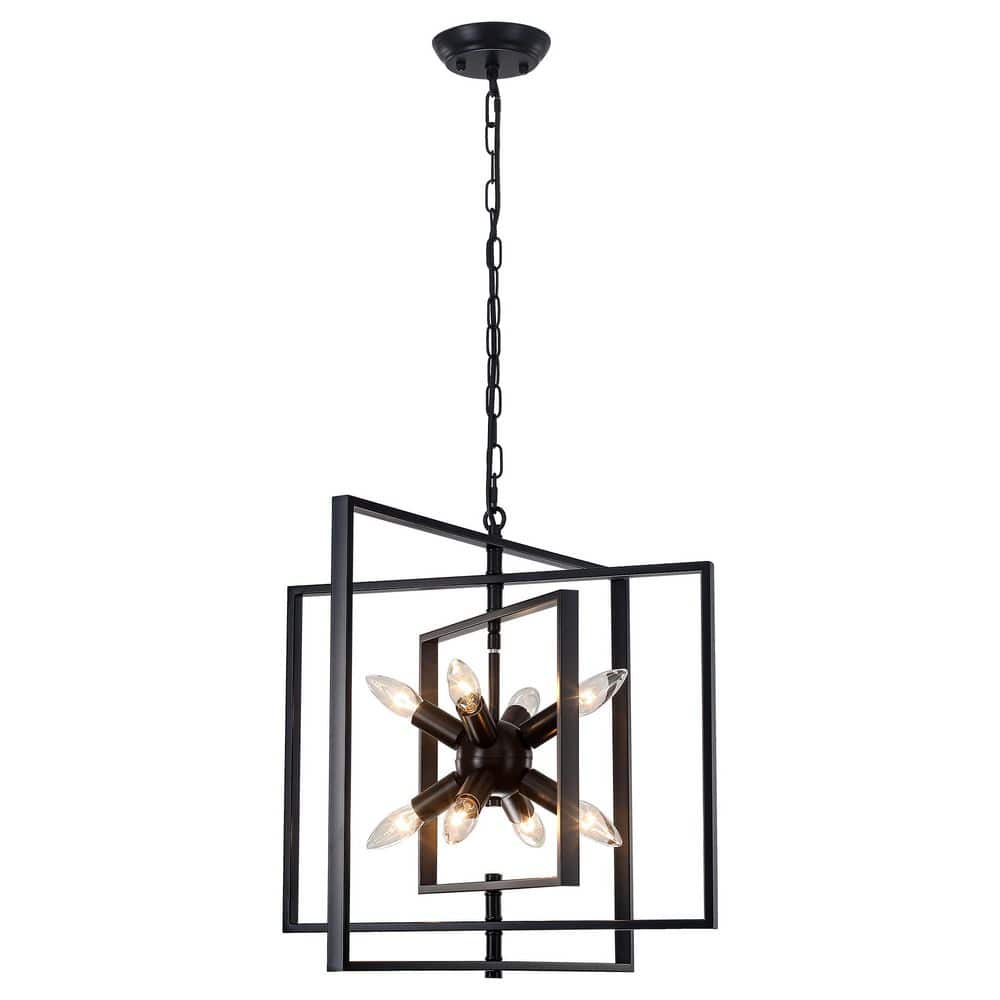 8 Light Black Mid Century Mondern Geometric and Sputnik Chandelier for Dining Room Kitchen Island with No Bulbs Included price history on PriceWatchPro