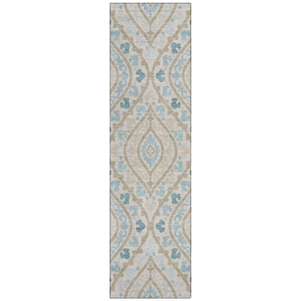 Chantille Machine Washable Indoor/Outdoor Abstract ACN3151 Linen 2 ft. x 7 ft. Runner Rug