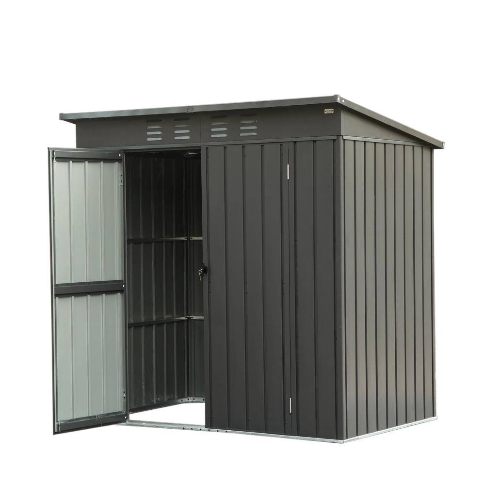5 ft. W x 3 ft. D Outdoor Backyard Storage Shed with Sloping Roof Galvanized with Latches and Lockable Door, 15 sq. ft. price history on PriceWatchPro