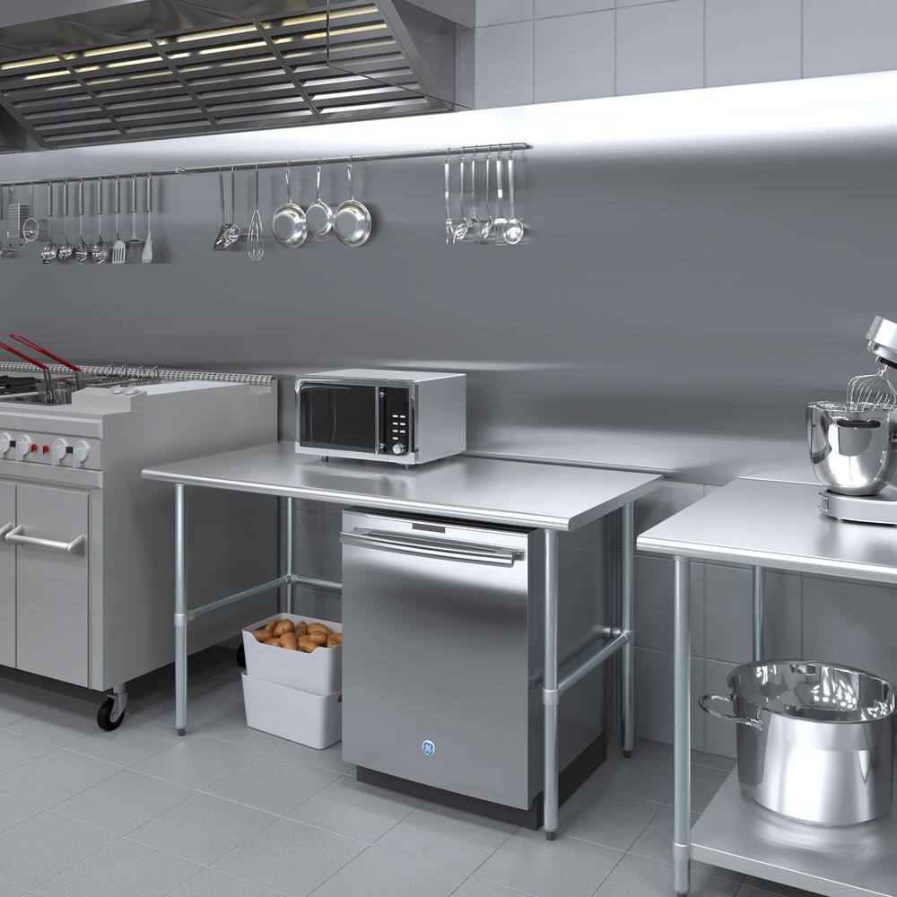 60" Long Stainless Steel Utility Work Table with Galvanized Steel Legs
