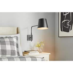 Gallers 7.875 in. 1-Light Matte Black Wall Sconce