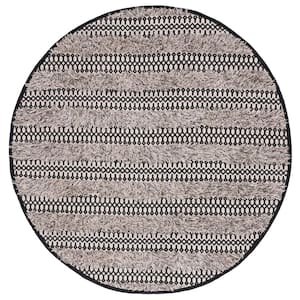Natura Black/Ivory 6 ft. x 6 ft. Abstract Native American Round Area Rug
