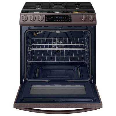 30 in. 6.0 cu. ft. Slide-In Gas Range with Air Fry and Fan Convection in Fingerprint Resistant Tuscan Stainless Steel