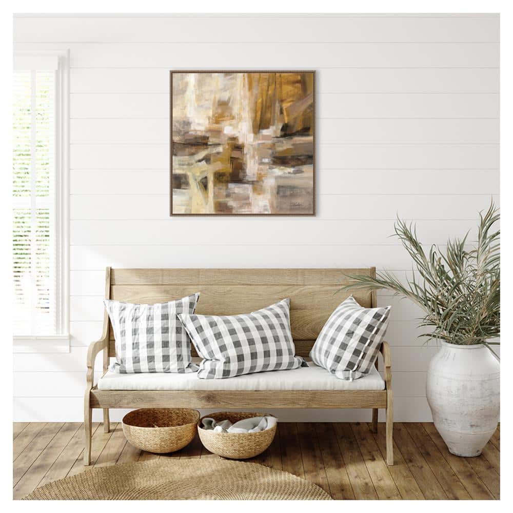 October Sunshine Abstract Canvas Print with Bronze Floater Frame
