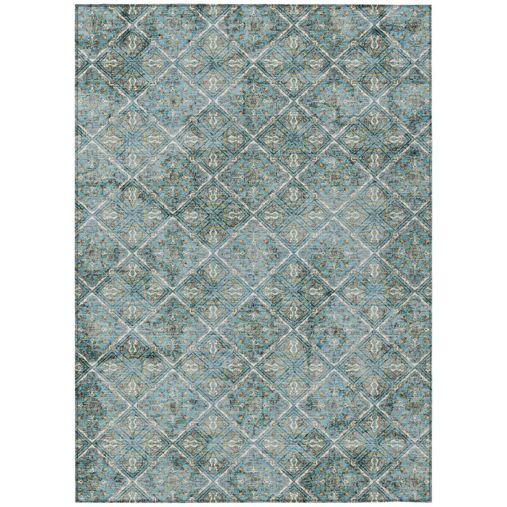 Chantille Machine Washable Indoor/Outdoor Abstract ACN2692 Teal 10 ft. x 14 ft. Area Rug price history on PriceWatchPro