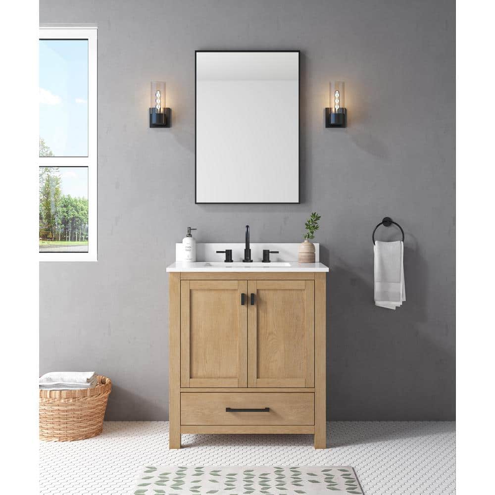 Modero 30'' Brushed Oak Single Bathroom Vanity Base