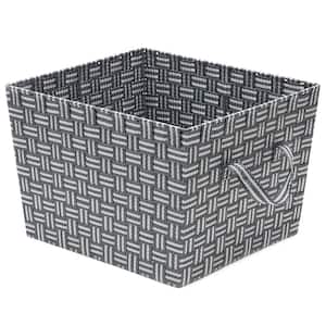 10 in. H x 13 in. W x 15 in. D - Gray Fabric Cube Storage Bin