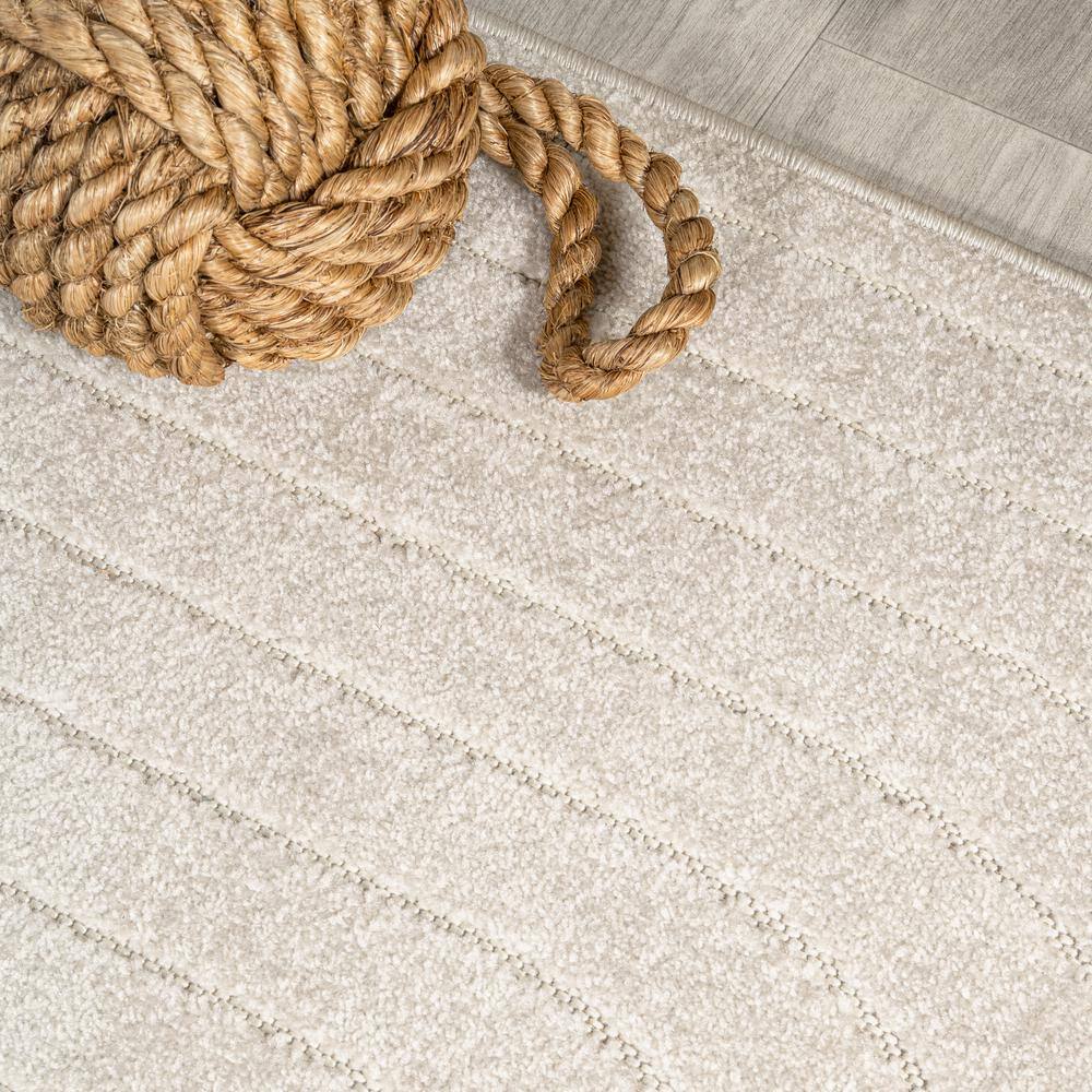 Odense Ivory Cream High-Low Geometric Indoor Outdoor Rug