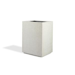 Cozumel Column 23 in. x 30 in. White Granite Composite Column Planter