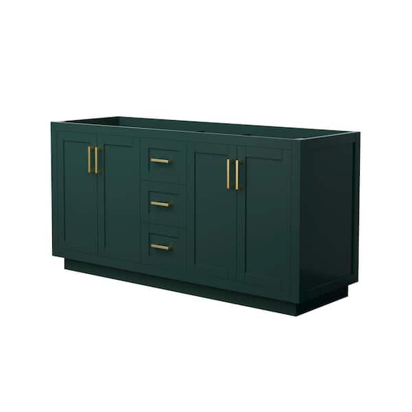 Wyndham Collection Miranda 65.25 in. W x 21.75 in. D x 33 in. H Double Bath Vanity Cabinet without Top in Green