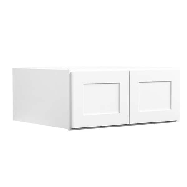 36 in. W. x 24 in. D x 12 in. H in Shaker White Plywood Ready to Assemble Kitchen Wall Cabinets with 2 Doors