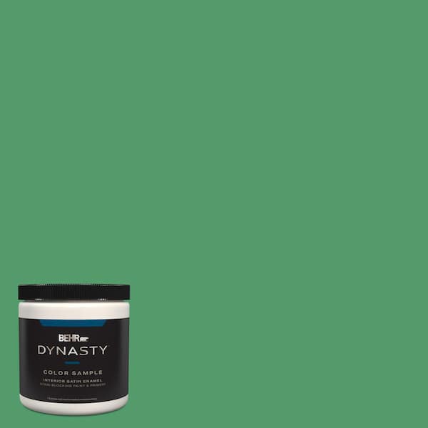 BEHR DYNASTY 8 oz. #P410-6 Solitary Tree Satin Enamel Stain-Blocking Interior/Exterior Paint and Primer Sample