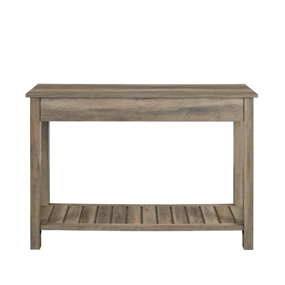 Rustic Farmhouse 48" Black Wood Entry Console with Storage