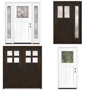 Entry 6 Panel Oval Glass Double Wood Door