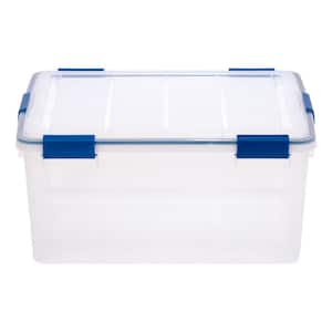 59 Qt. Gasket Storage Tote, with Latching Buckles, in Clear/Blue