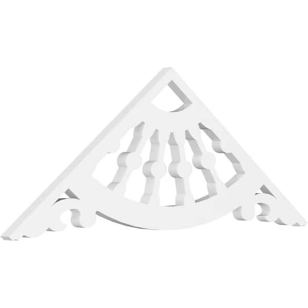 Ekena Millwork 1 in. x 36 in. x 13-1/2 in. (9/12) Pitch Wagon Wheel Gable Pediment Architectural Grade PVC Moulding