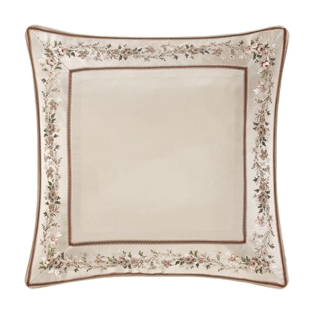 Pecora Coral Floral Polyester Euro Sham 26 in. L x 26 in. W