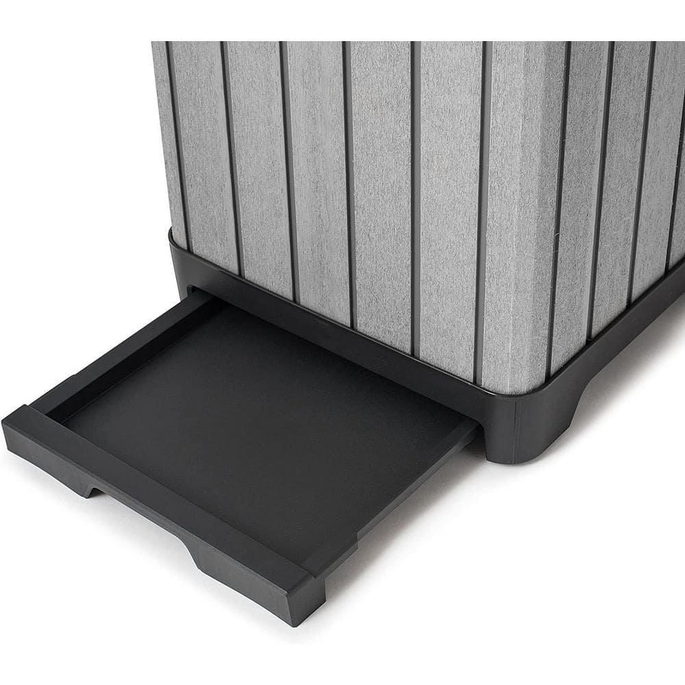 Gray Heavy Duty Plastic Outdoor Trash Can with Double Lid