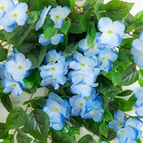 Nearly Natural 24in. Blue UV Resistant Artificial Hydrangea