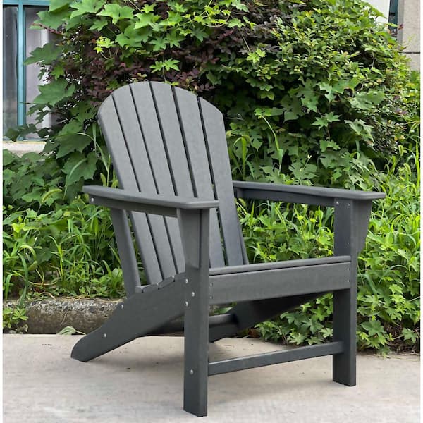 Polydun Slate Grey Recycled Plastic Outdoor Adirondack Chair
