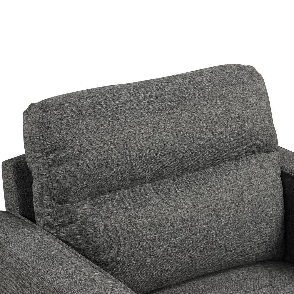Gray Handcrafted Wood Frame Accent Chair with Plush Cushions